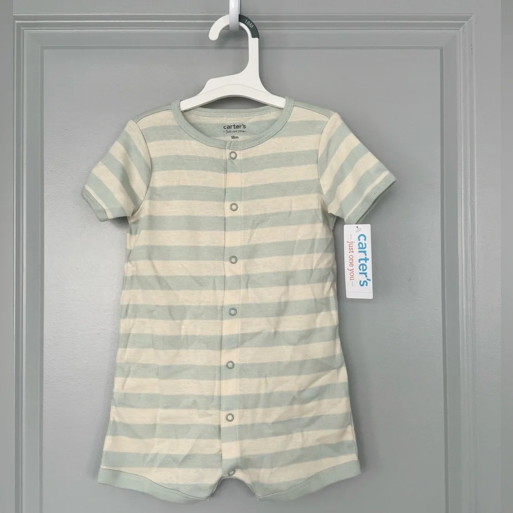 NWT Carter's Striped Short Sleeve Romper